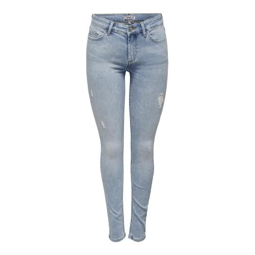 Only - Jean skinny taille moyenne bleu clair - Only